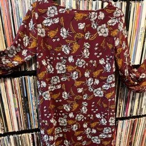 Floral burgundy dress